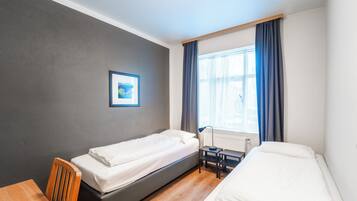 Desk, free WiFi, bed sheets