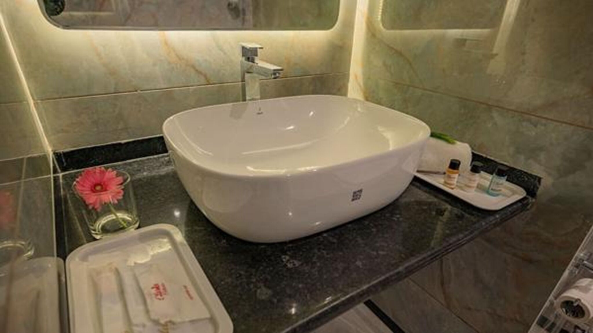 Bathroom | Shower, designer toiletries, hair dryer (on request), towels