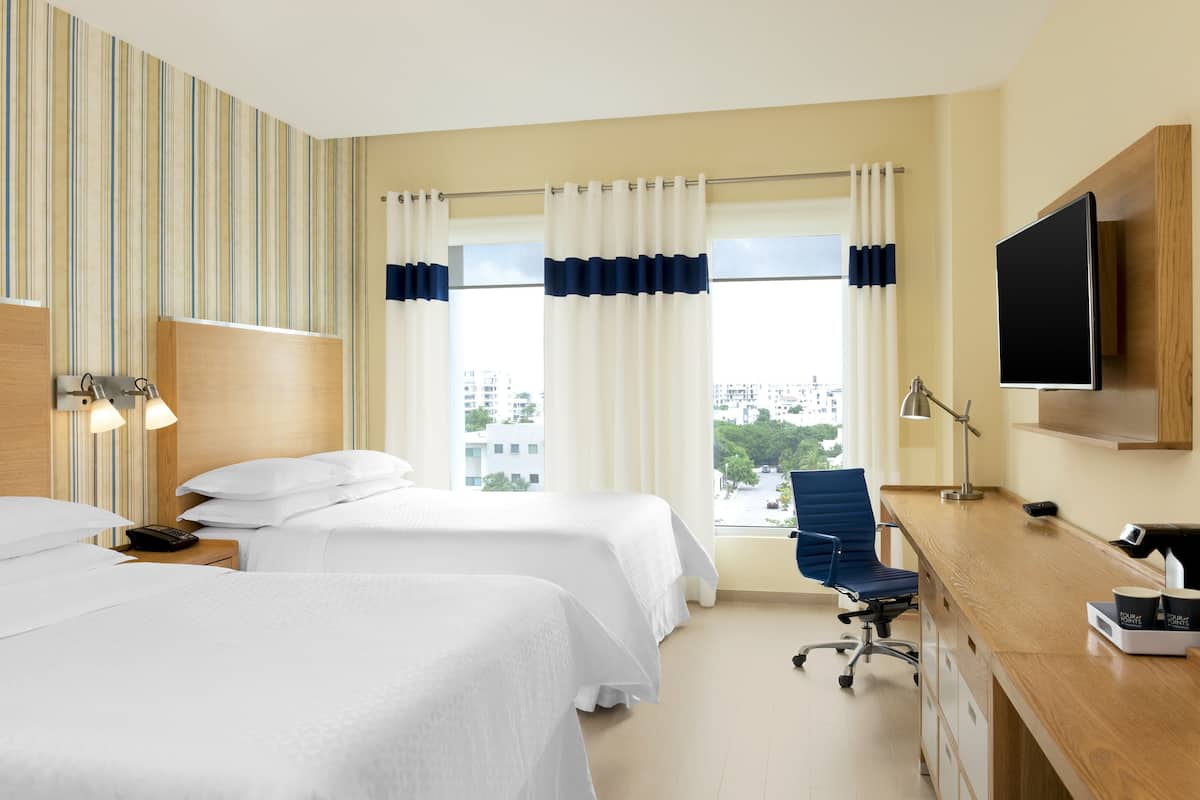 traditional room, 2 queen beds, non smoking, city view | 1 bedroom, premium bedding, minibar, in-room safe