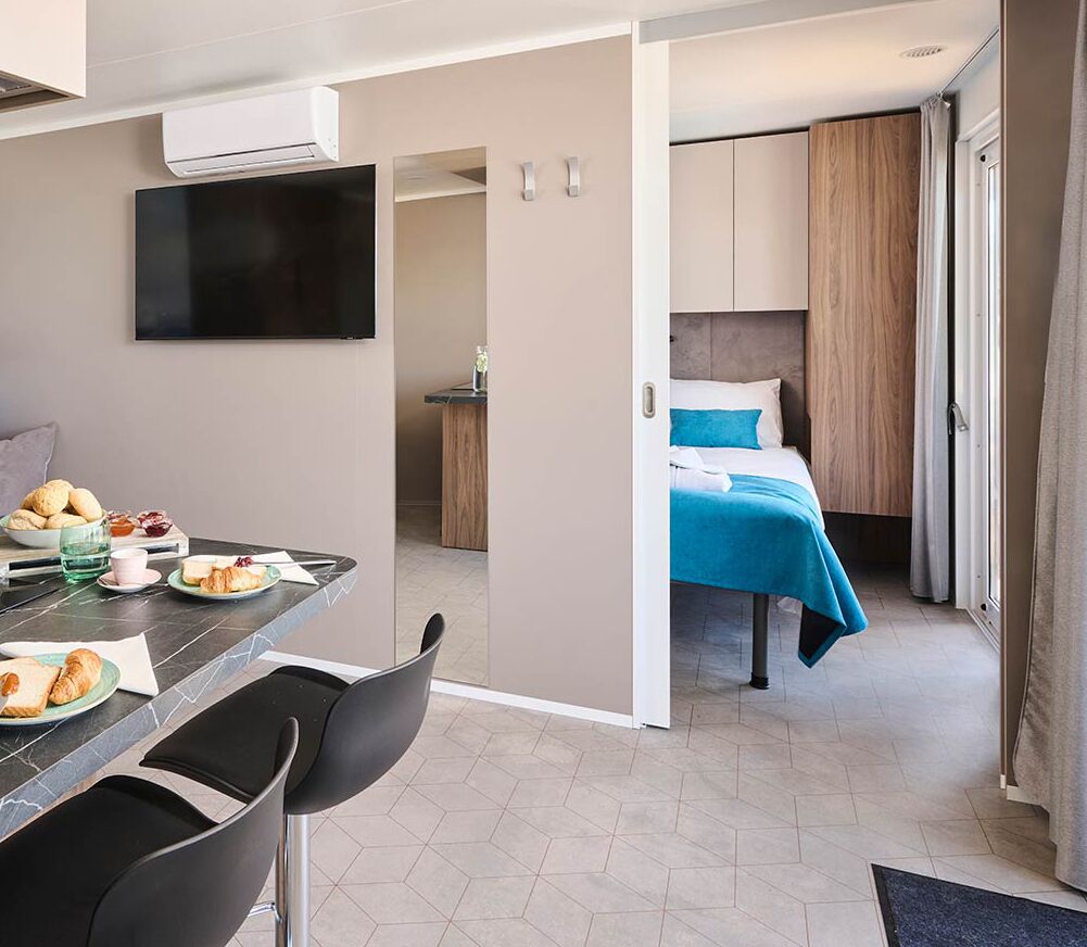 ثلاجة/مجمد بحجم كبير، ميكروويف، موقد طهي مسطح، غلّاية كهربائية