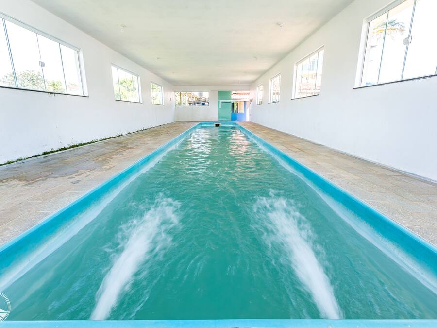 Indoor pool, outdoor pool, pool umbrellas, pool loungers