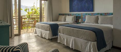 Familieværelse - boblebad | Minibar, gratis Wi-Fi, sengetøj