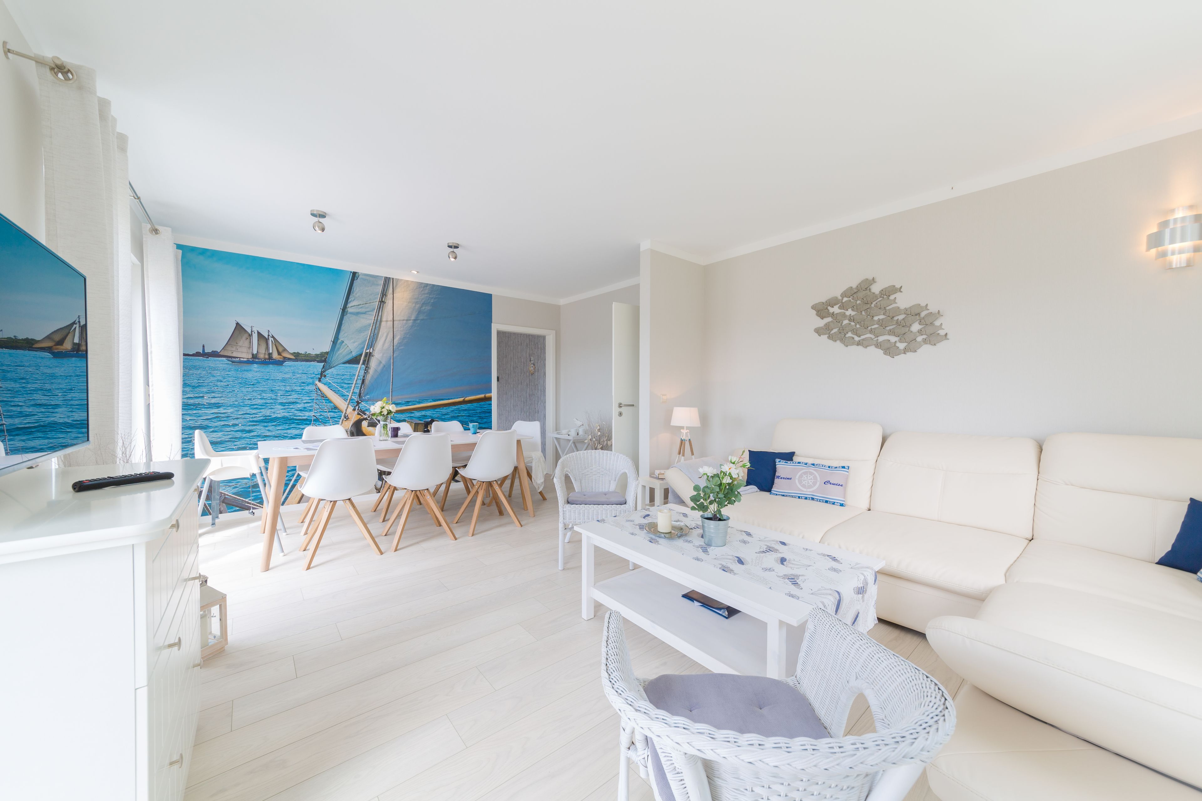 Cottage, 4 Bedrooms (130qm) | Living area | Flat-screen TV