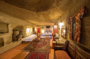 Cave Double Room | Living area | TV - Oriental Cave Suites (Nevsehir)