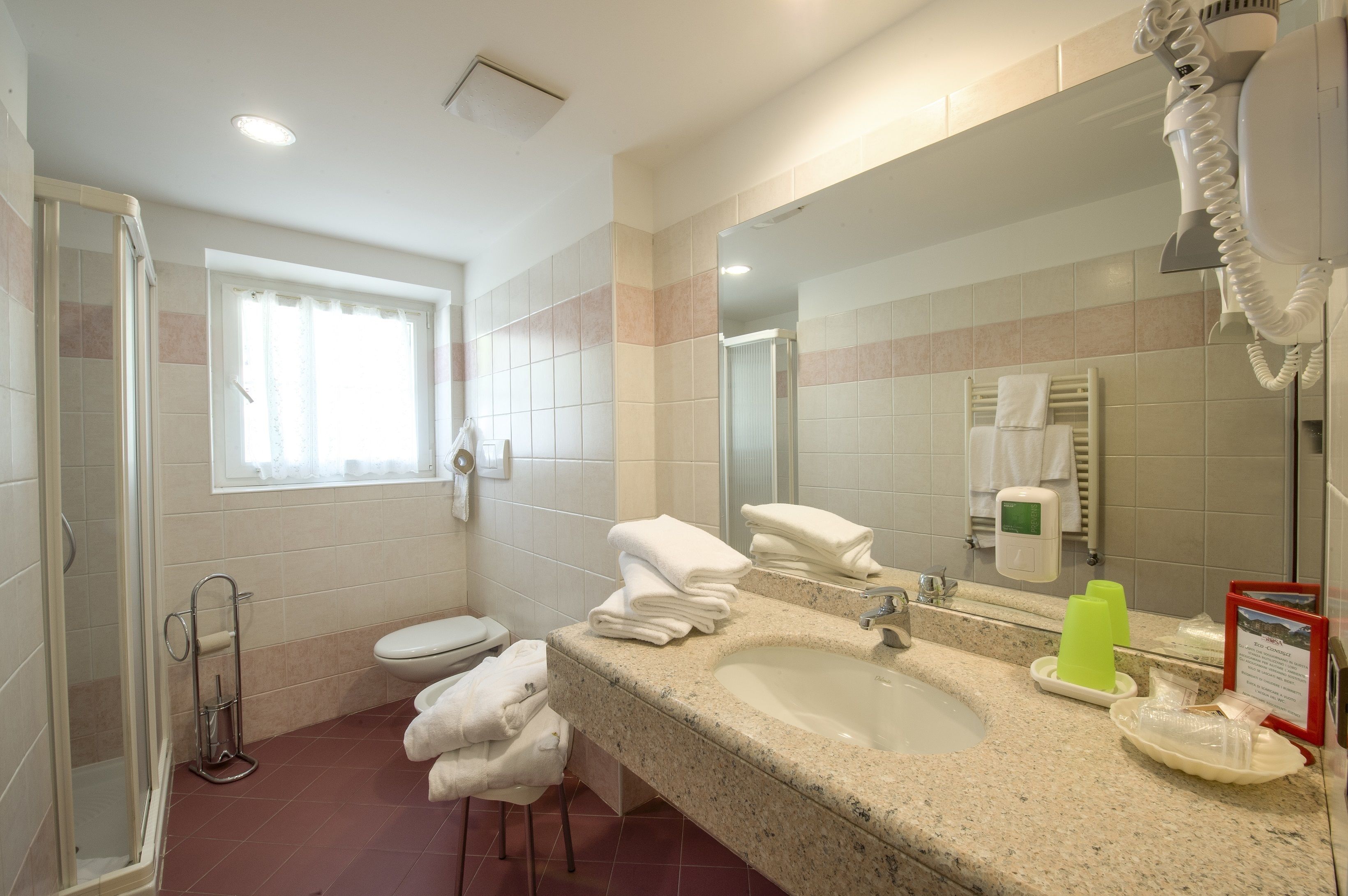 double or twin room | bathroom | shower, hair dryer, bathrobes, bidet