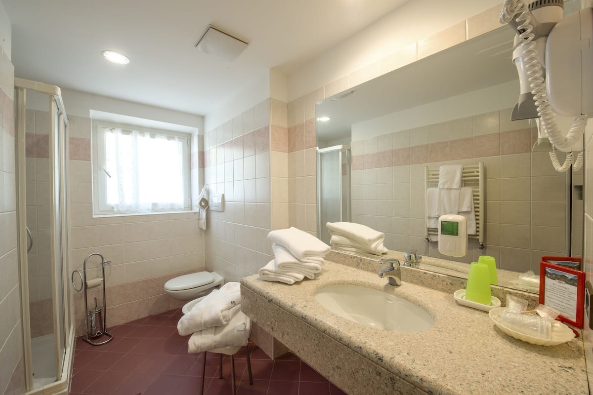 double or twin room | bathroom | shower, hair dryer, bathrobes, bidet