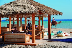 Private beach, beach bar