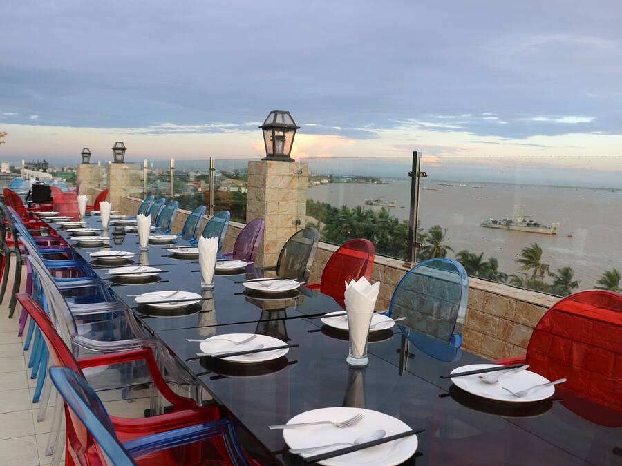 Outdoor banquet area