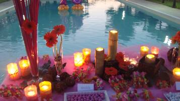 Outdoor banquet area