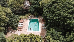 Outdoor pool, pool loungers - Mondi Lodge (Sint Michiel)