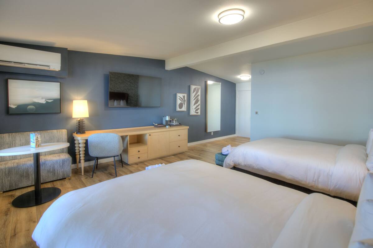 studio, 2 queen beds, ocean view | iron/ironing board, free wifi, bed sheets