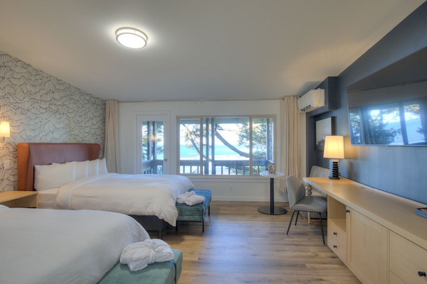 Studio, 2 Queen Beds, Ocean View | Iron/ironing board (on request), bed sheets
