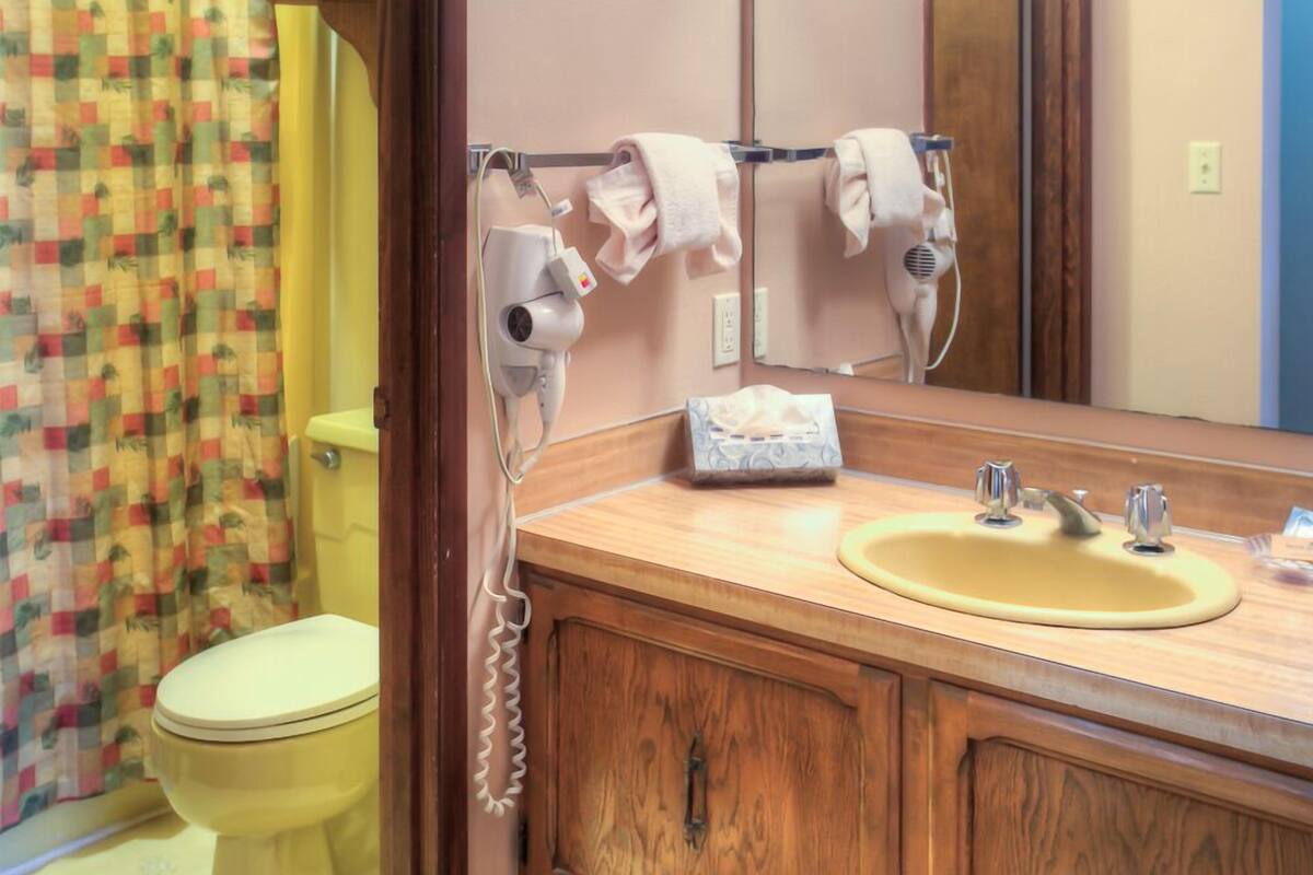 free toiletries, hair dryer, bathrobes, towels