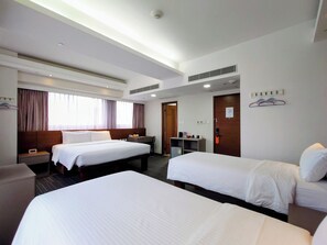 Family Quadruple Room, Multiple Beds, Non Smoking, City View | In-room safe, desk, laptop workspace, blackout drapes - Le Prabelle Hotel (Kowloon)