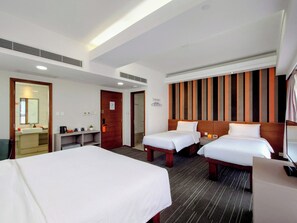 Family Quadruple Room, Multiple Beds, Non Smoking, City View | Living area | 32-inch LCD TV with digital channels, TV - Le Prabelle Hotel (Kowloon)