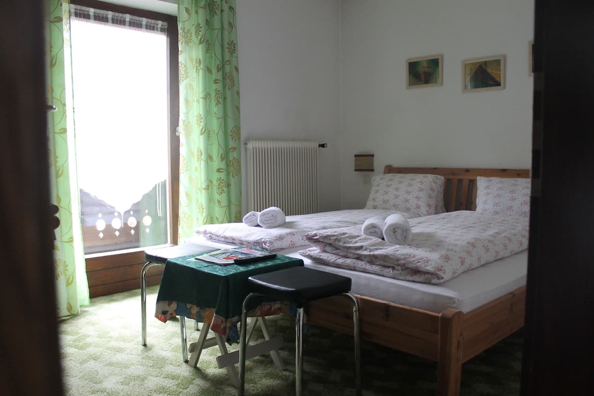 Economy tweepersoonskamer, gemeenschappelijke badkamer, uitzicht op de stad | Babybedden (toeslag), gratis wifi, beddengoed
