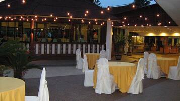 Outdoor banquet area