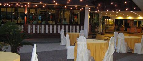 Outdoor banquet area