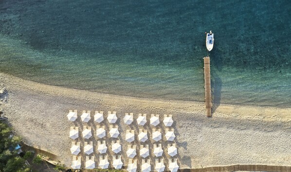 On the beach, beach bar, rowing