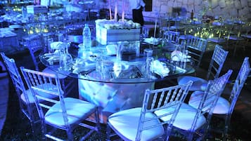 Outdoor banquet area