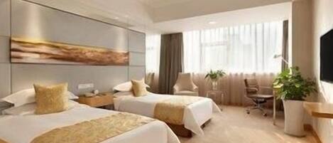 Room, 2 Twin Beds, Smoking | Minibar, in-room safe, desk, blackout drapes