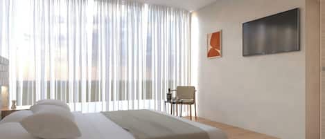 Panoramic Double Room, Oceanfront | Premium bedding, minibar, in-room safe, desk