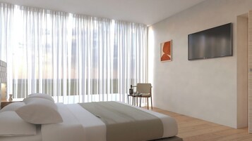 Panoramic Double Room, Oceanfront | Premium bedding, minibar, in-room safe, desk