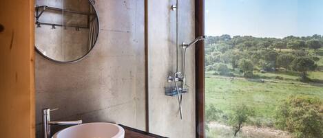 Dusche, Regendusche, kostenlose Toilettenartikel, Haartrockner
