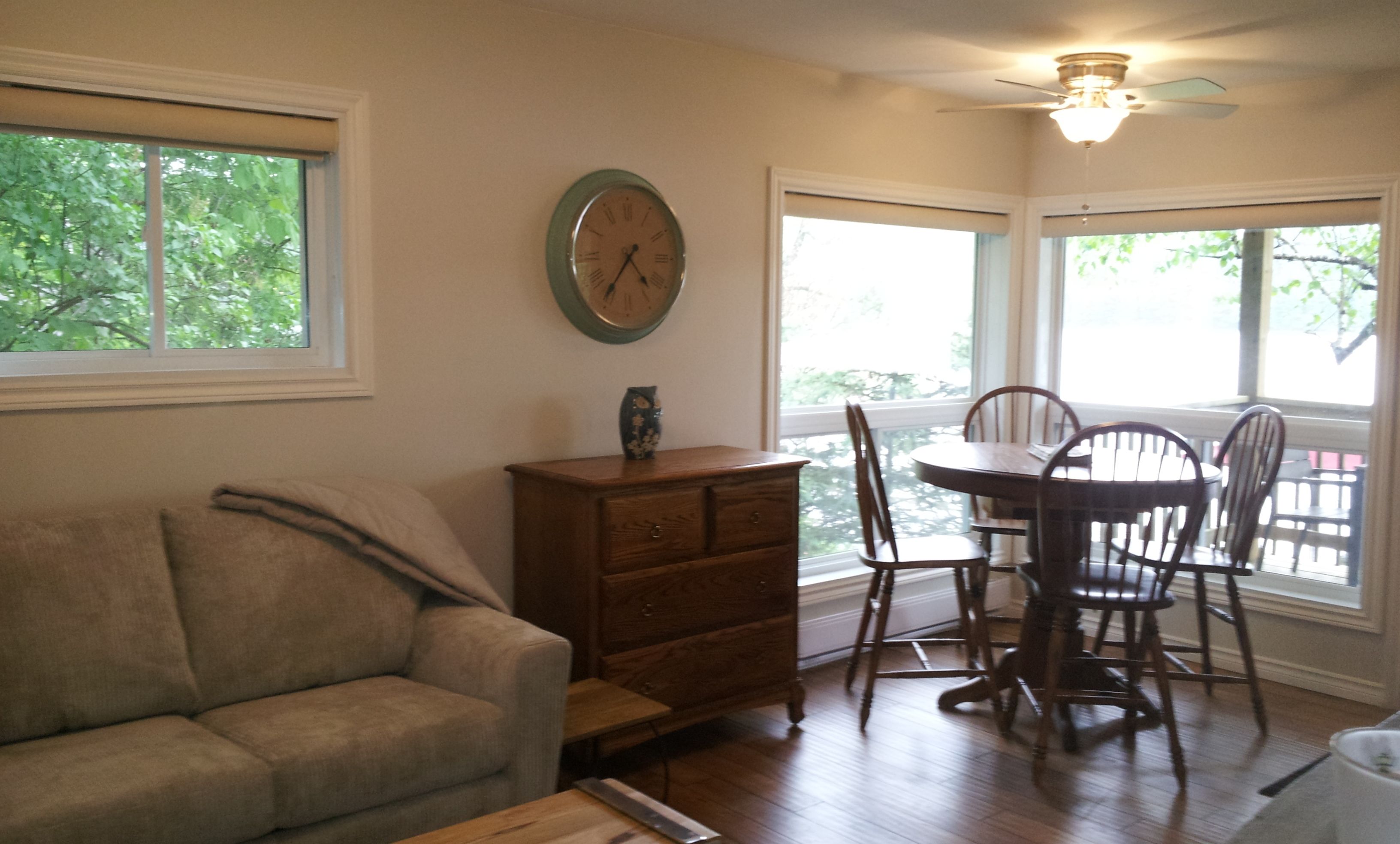 Cottage, 1 Bedroom, Beachfront | Living area | 32-inch flat-screen TV with satellite channels, TV, fireplace