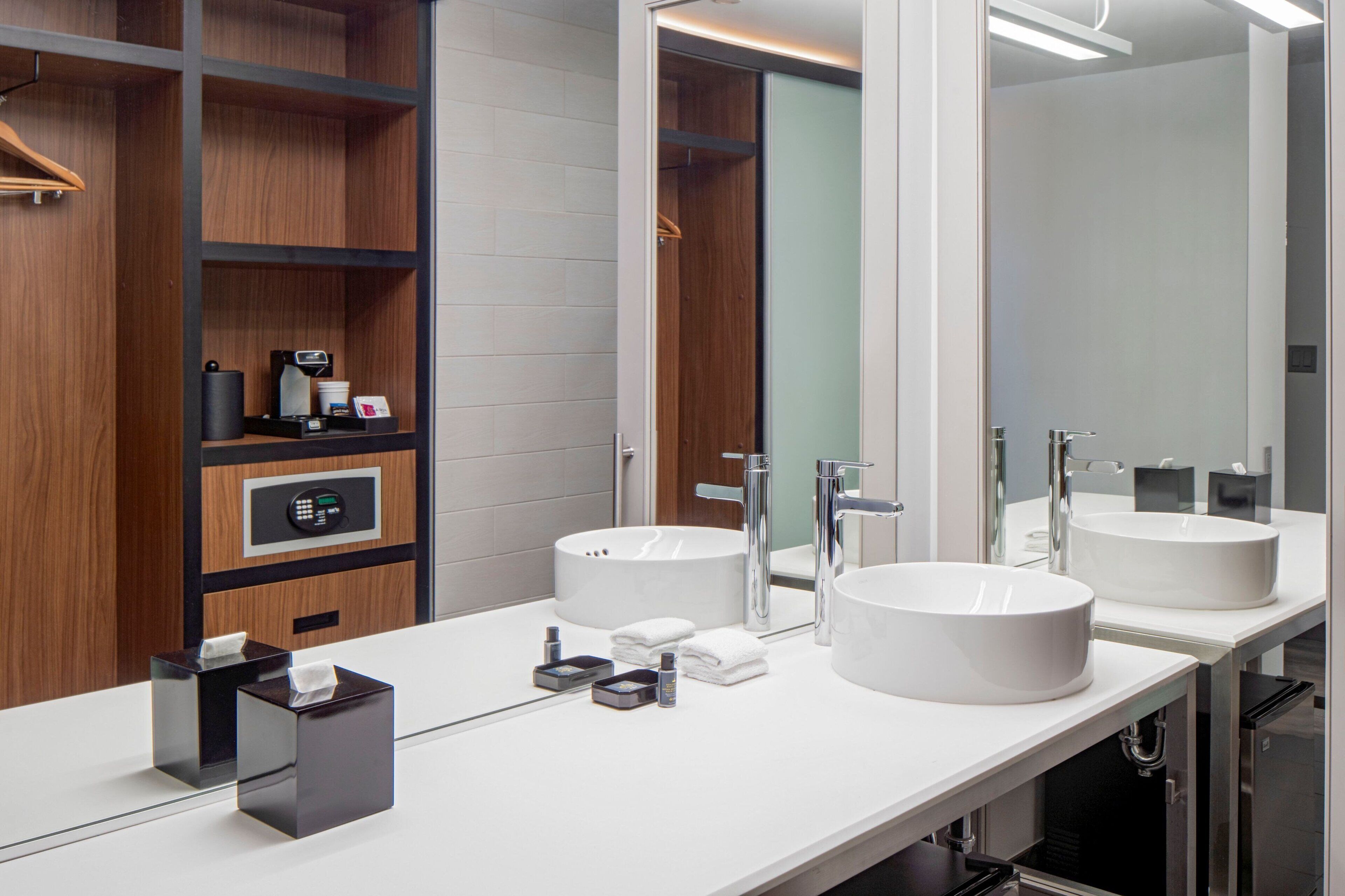 hypo-allergenic bedding, down duvets, in-room safe, desk