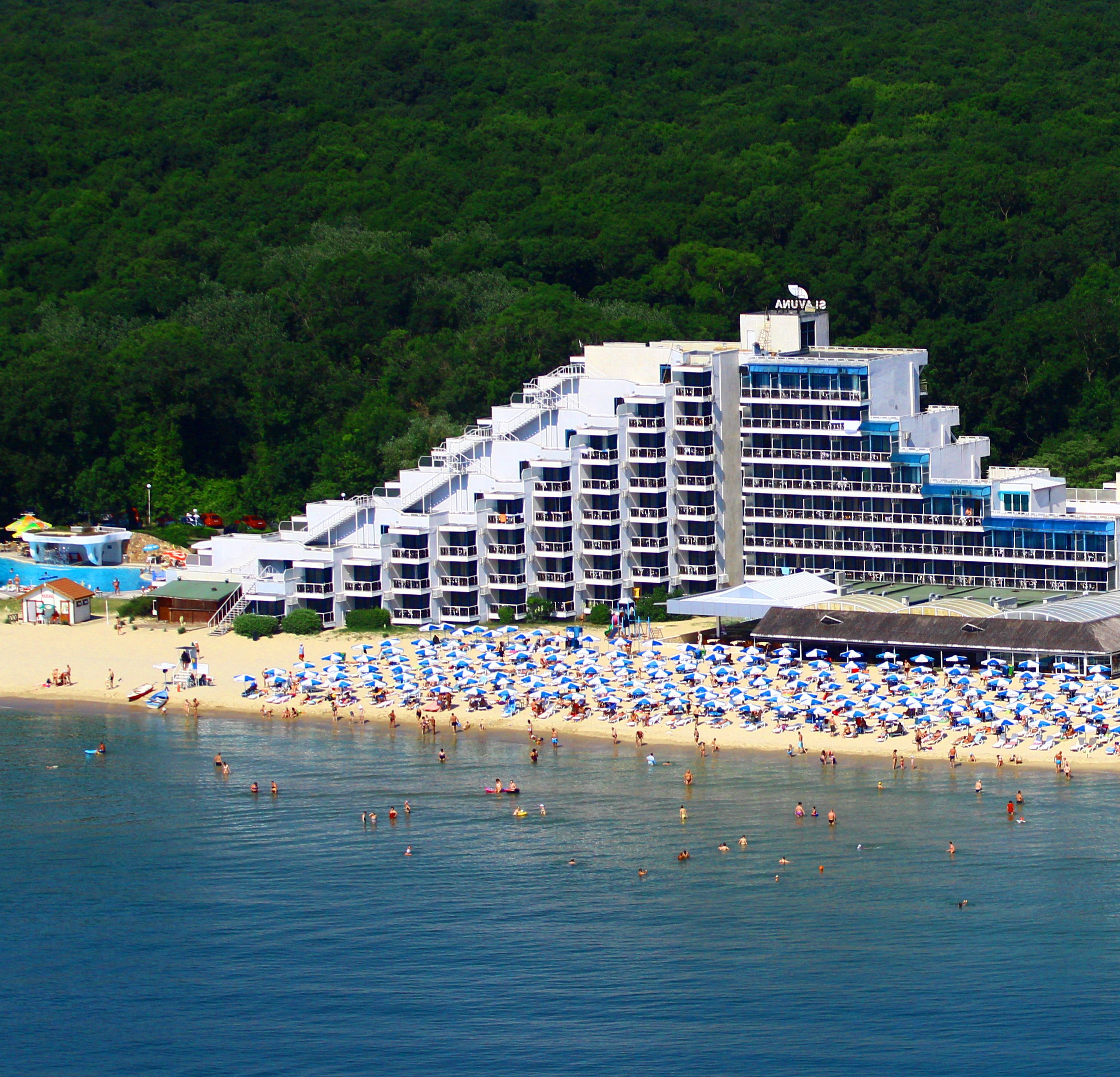 Private beach, sun loungers, beach umbrellas
