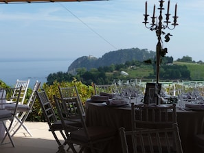 Outdoor banquet area