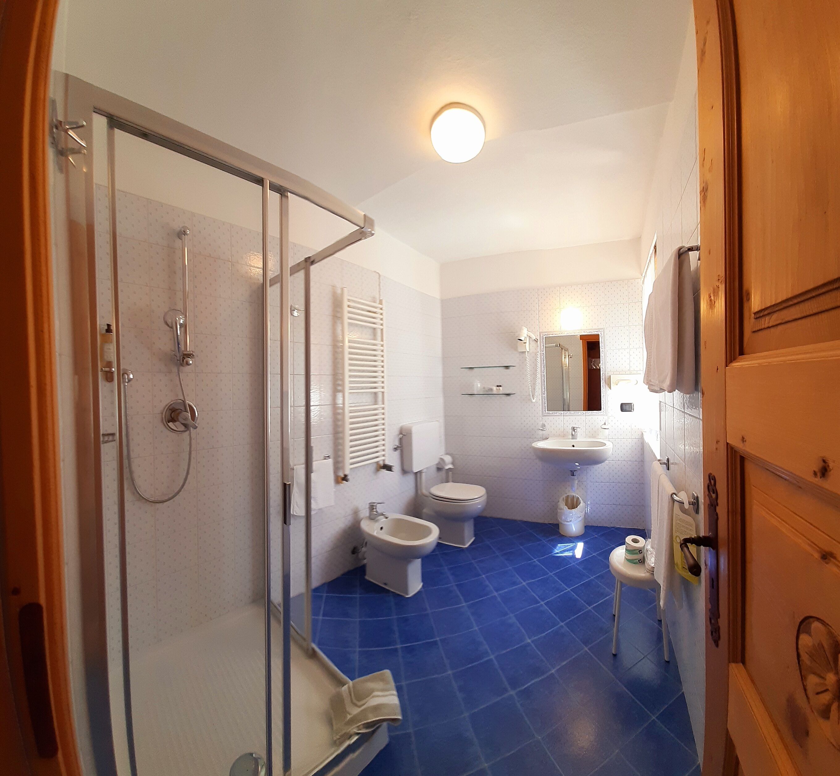 superior double room | bathroom | shower, free toiletries, hair dryer, bidet