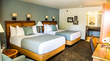 Surmatelas, coffres-forts dans les chambres, bureau, rideaux occultants