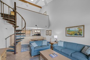 Deluxe Loft, 1 Bedroom | Living area | Flat-screen TV, DVD player