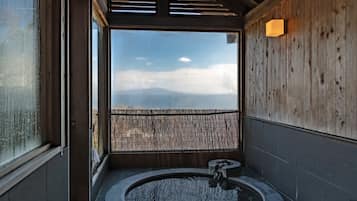 Suite Villa with Private Open-Air Bath "Kan" | Bathroom | Spring water bathtub, free toiletries, electronic bidet, towels