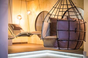 Sauna, steam room, body treatments, hot stone massages, sports massages