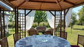 Outdoor wedding area