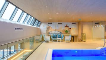 2 indoor pools, pool loungers