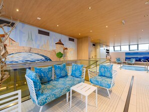 2 indoor pools, pool loungers