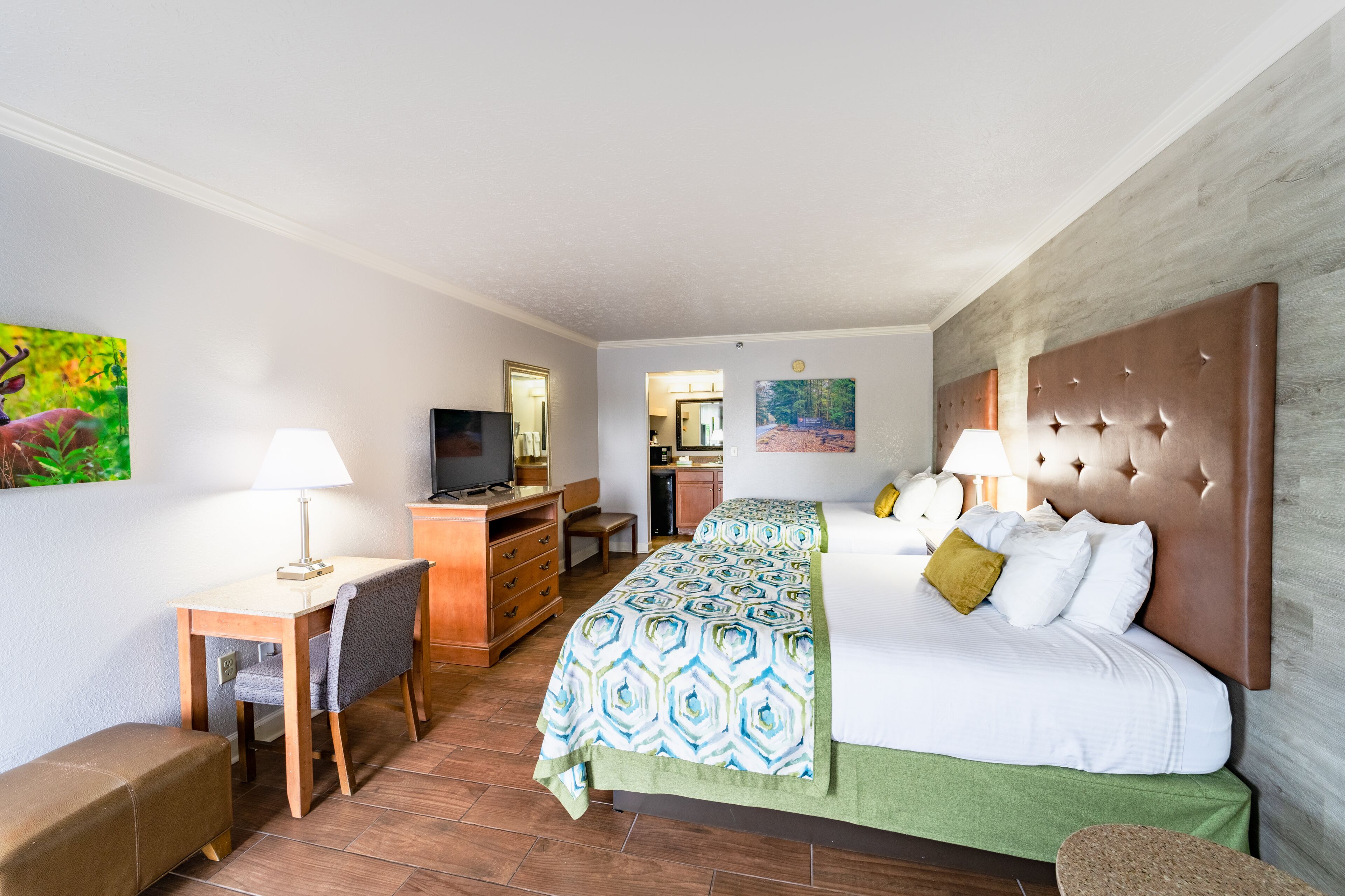 standard room | desk, laptop workspace, blackout curtains, iron/ironing board