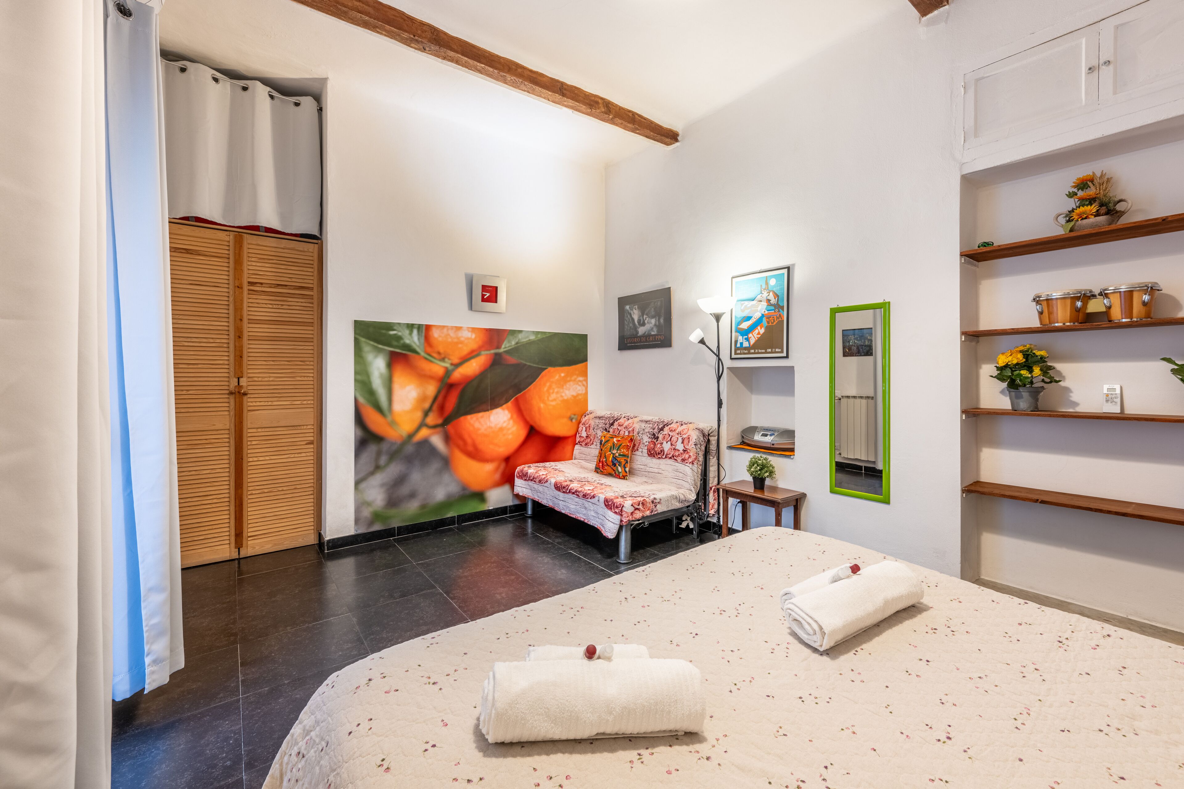 Apartamento familiar | 1 dormitorio, escritorio, cortinas opacas