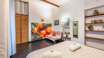 Apartamento familiar | 1 dormitorio, escritorio, cortinas opacas