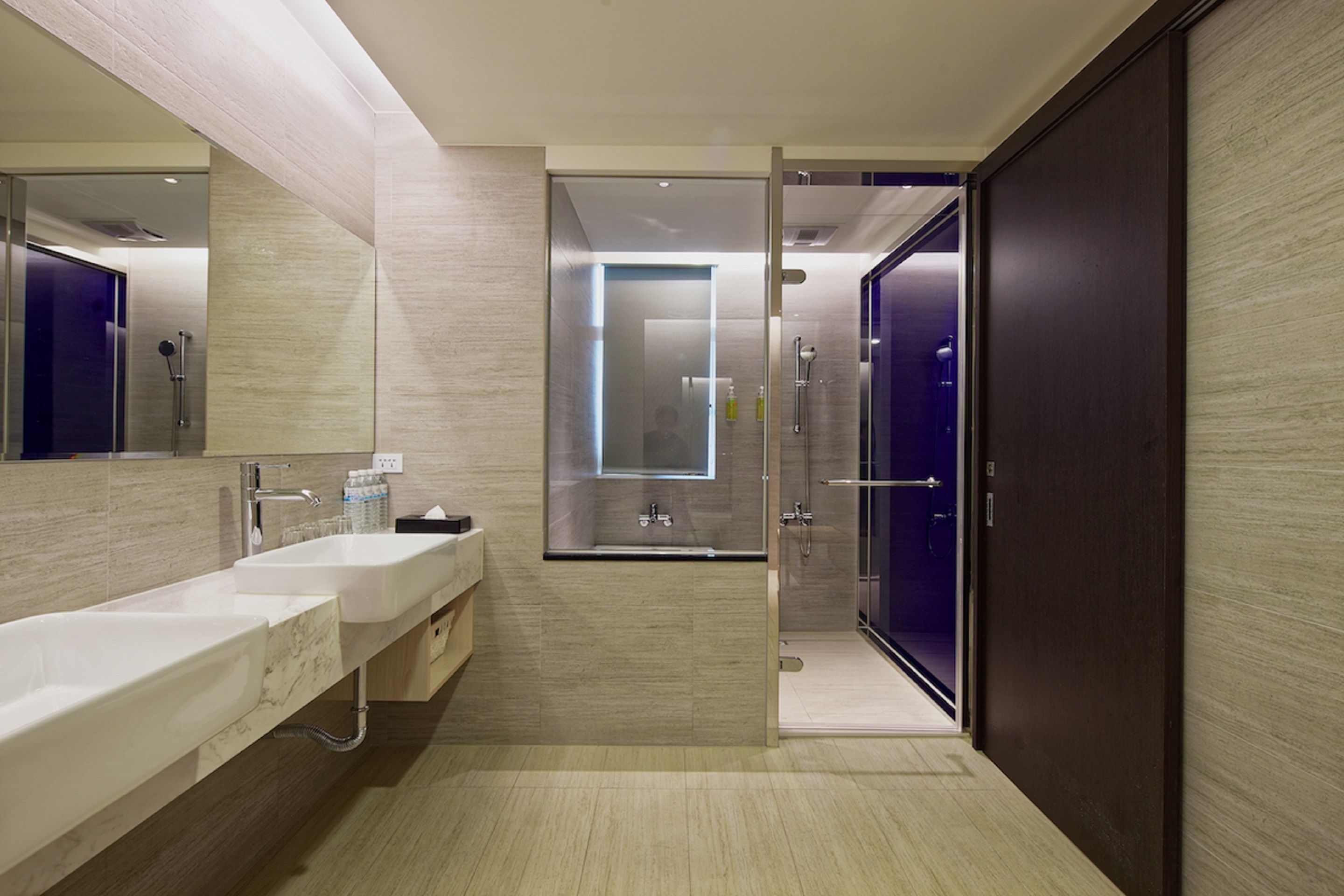 family quadruple room, 2 double beds | bathroom | shower, hair dryer, slippers, towels