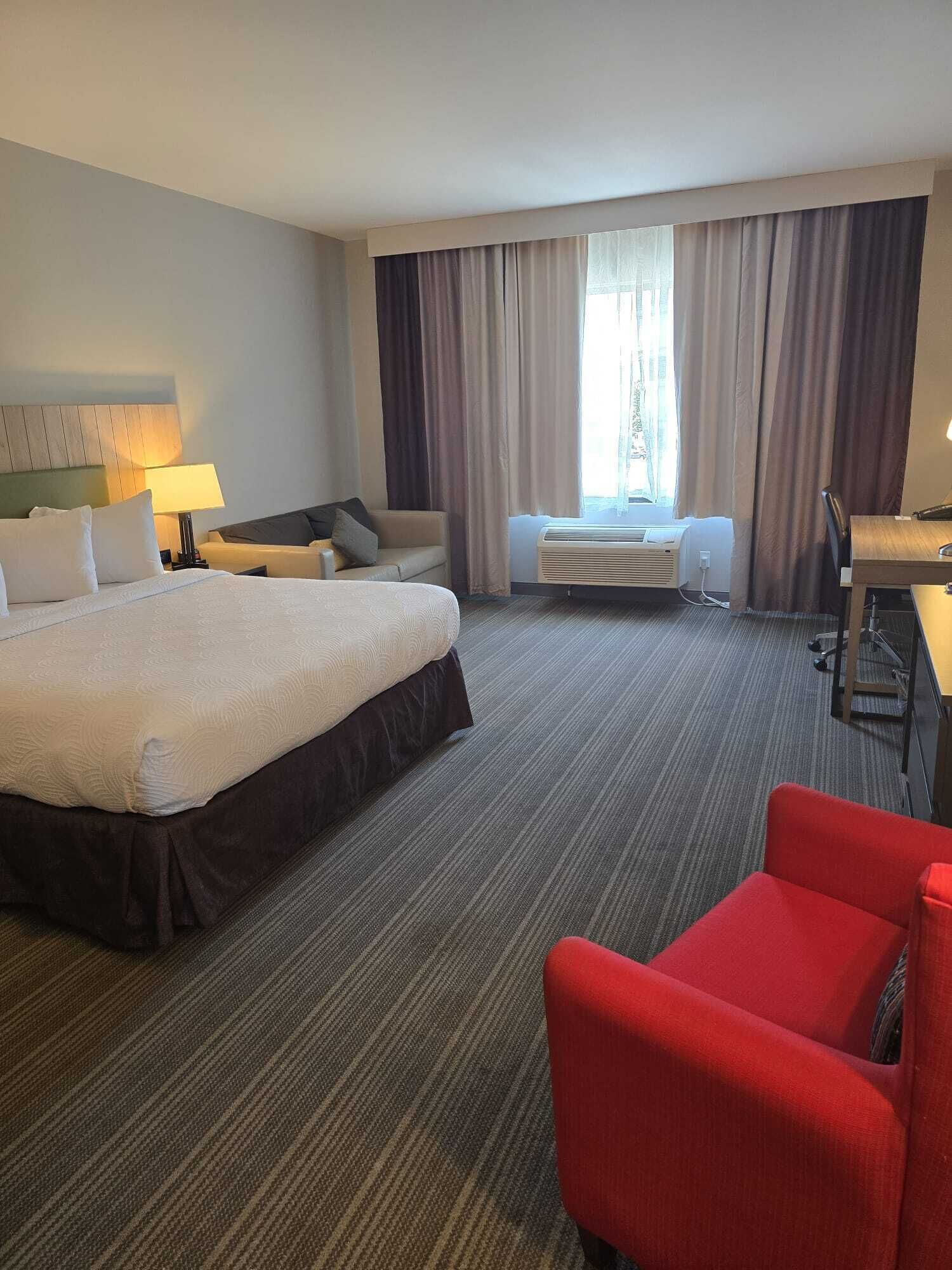 Studio Suite, 1 King Bed with Sofa bed, Bathtub Grab Bars, Non Smoking | Desk, laptop workspace, blackout drapes, iron/ironing board