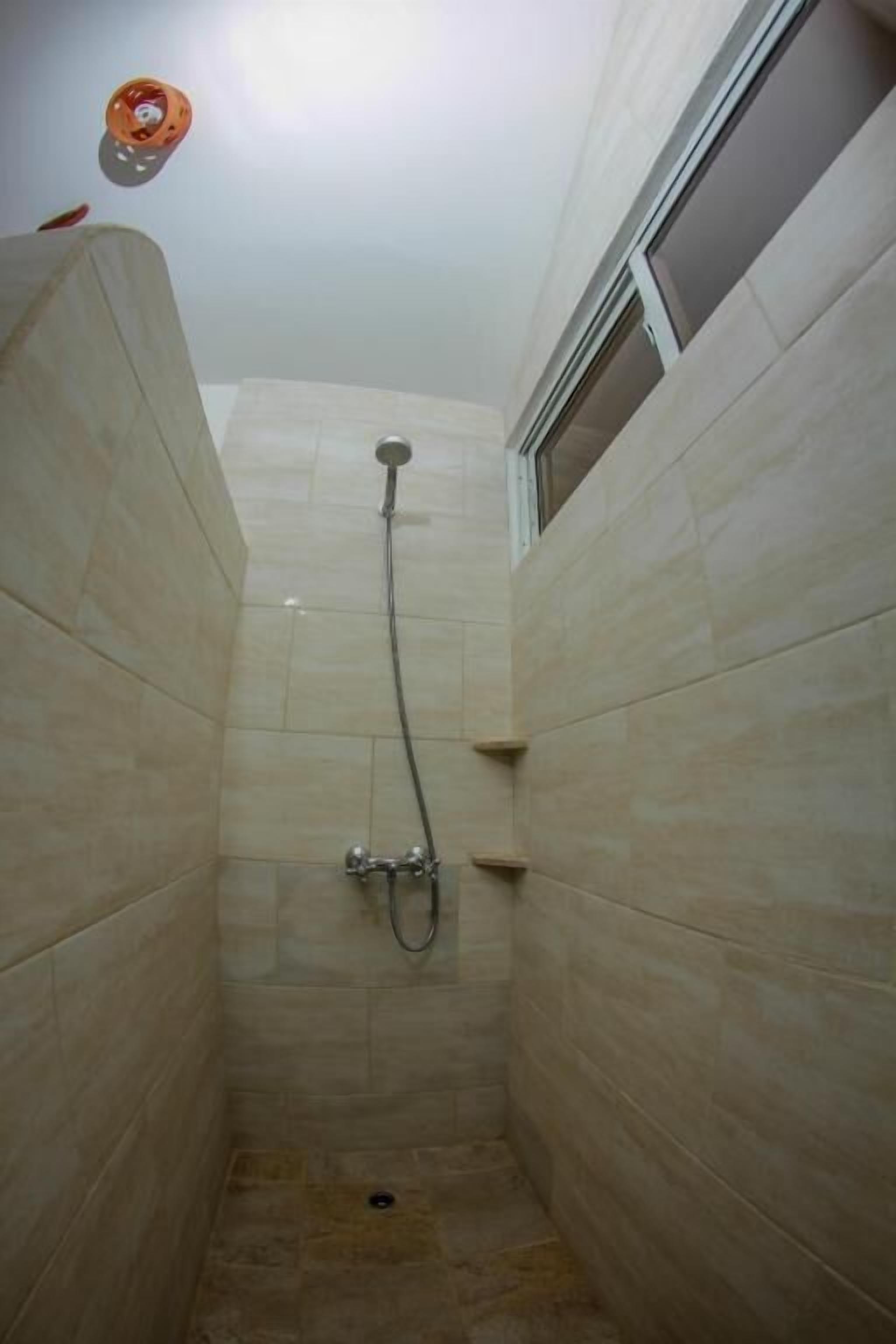 superior double room | bathroom | shower, free toiletries, hair dryer, towels