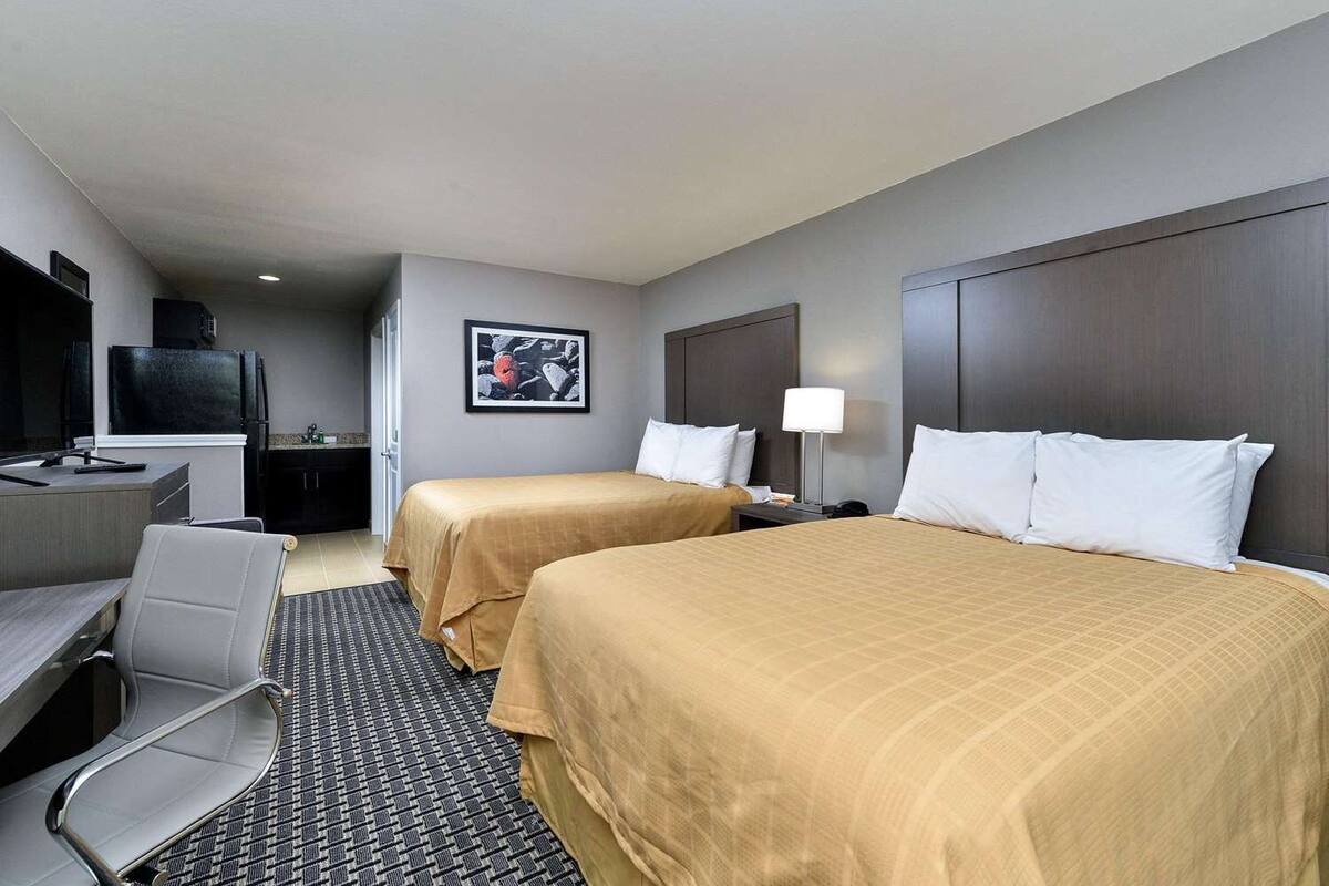 Pillow-top beds, iron/ironing board, free WiFi, alarm clocks