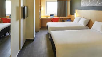Standard Double Room, 2 Double Beds | In-room safe, desk, blackout drapes, soundproofing