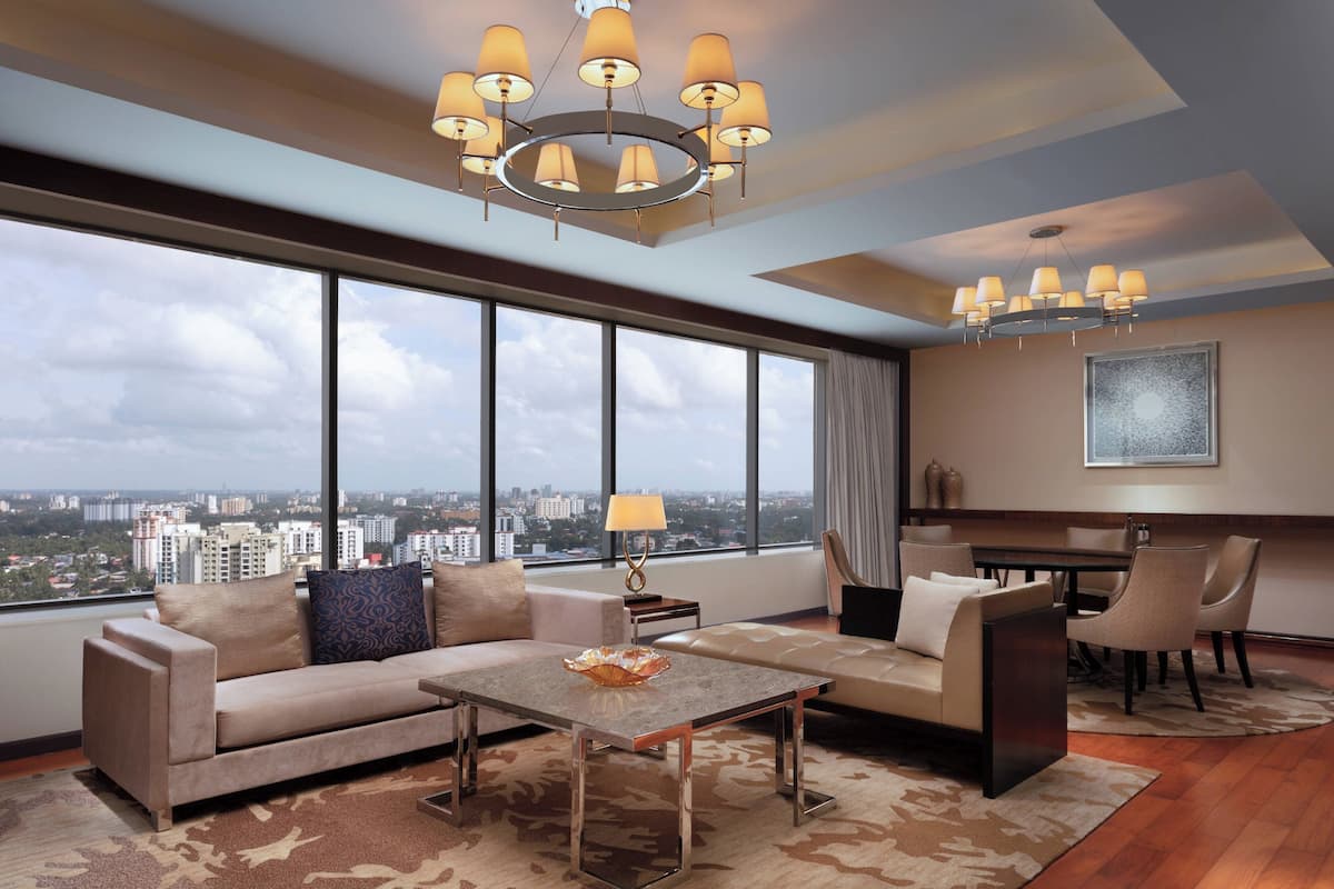 Presidential Suite, 1 Bedroom, Smoking | Living area | 55-inch LED TV with satellite channels, TV, iPod dock