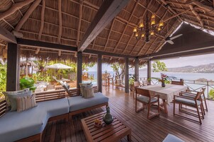 Breakfast, lunch, dinner served; pool views